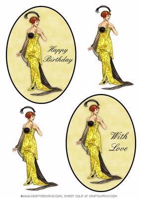 Art Deco Lady Topper Sheet