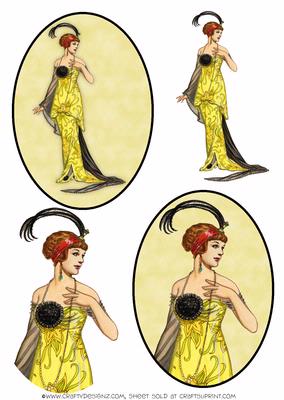 Art Deco Lady Topper Sheet 2