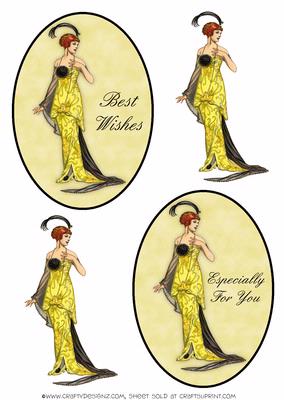 Art Deco Lady Topper Sheet 3