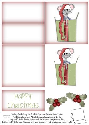 Cute Christmas Mouse 5 Minute Easel Card