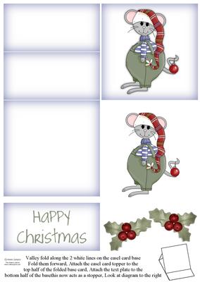 Cute Christmas Mouse 5 Minute Easel Card