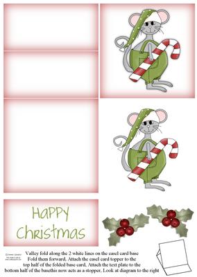 Cute Christmas Mouse 5 Minute Easel Card