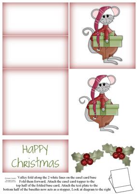 Cute Christmas Mouse 5 Minute Easel Card