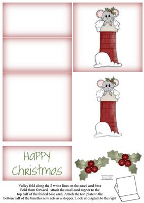 Brand New ! Cute Christmas Mouse 5 Minute Easel Card