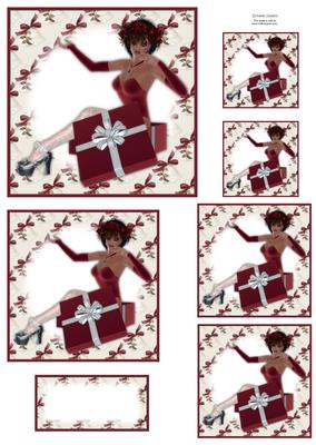 Stunning Christmas Lady in Red Toppers