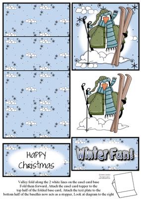 Brand New Penguin & Snowballs Christmas 5 Minute Easel Card