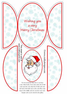 Santa Oval Gate Fold with Topper
