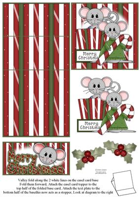 Brand New Christmas Mice 5 Minute Easel Card