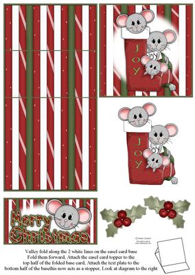 Brand New Christmas Mice 5 Minute Easel Card
