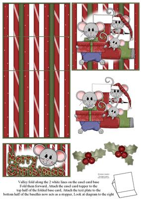 Brand New Christmas Mice 5 Minute Easel Card