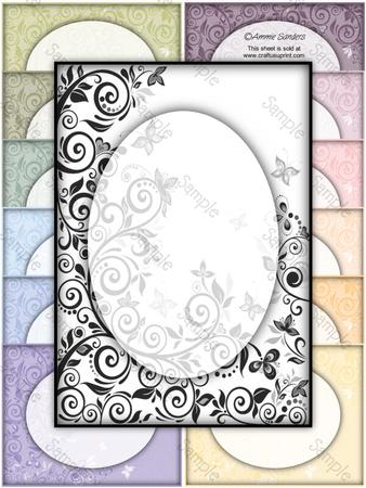 Flourishes & Butterflies Subtle Shades Card Fronts