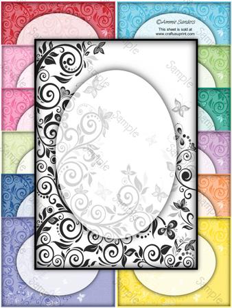 Flourishes & Butterflies Bright Shades Card Fronts