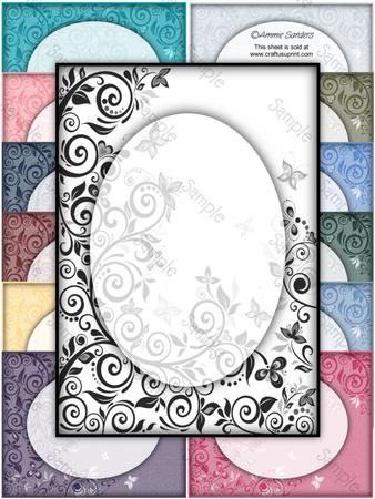 Flourishes & Butterflies Rich Shades Card Fronts
