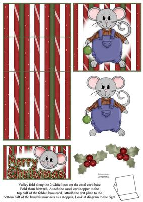 Brand New Christmas Mice 5 Minute Easel Card