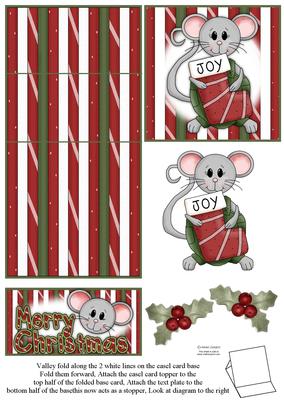 Brand New Christmas Mice 5 Minute Easel Card