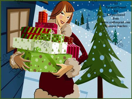 Christmas Shopping A4 Tunnel/pyramid Card Kit
