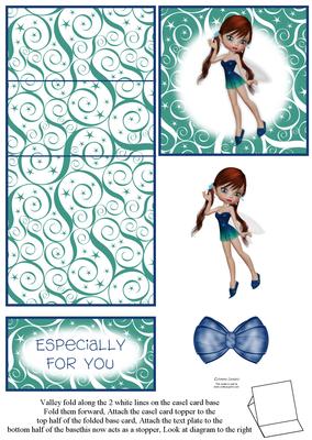 Sparkle Fairy in Blue 5 Minute Easel Card