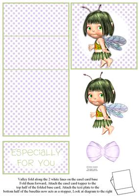 Cute Peapot Fairy 5 Minute Easel Card