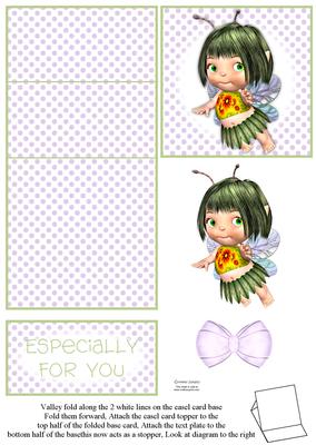 Cute Peapot Fairy 5 Minute Easel Card