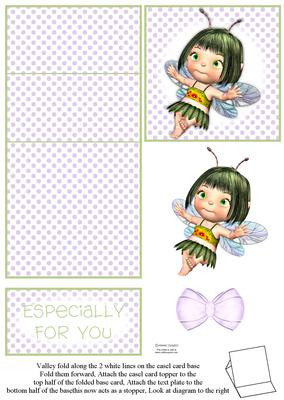 Cute Peapot Fairy 5 Minute Easel Card