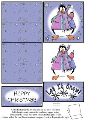 Penguin & Snowflakes 5 Minute Easel Card