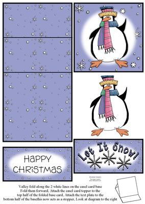Penguin & Snowflakes 5 Minute Easel Card