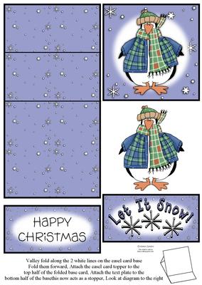 Penguin & Snowflakes 5 Minute Easel Card