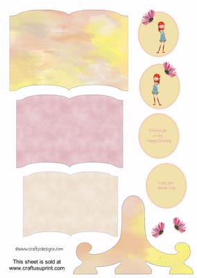 Little Girl Holding a Flower Book Sheet