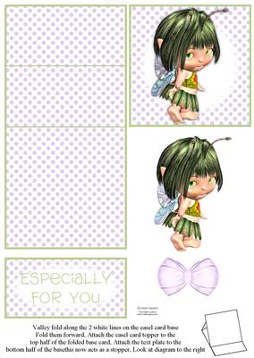 Cute Peapot Fairy 5 Minute Easel Card