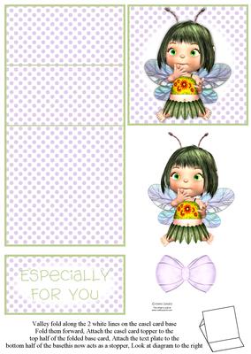 Cute Peapot Fairy 5 Minute Easel Card