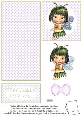 Cute Peapot Fairy 5 Minute Easel Card