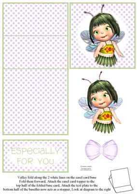 Cute Peapot Fairy 5 Minute Easel Card