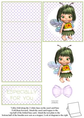 Cute Peapot Fairy 5 Minute Easel Card