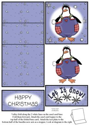 Penguin & Snowflakes 5 Minute Easel Card