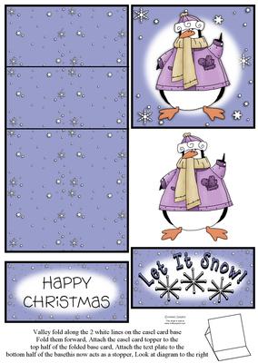 Penguin & Snowflakes 5 Minute Easel Card