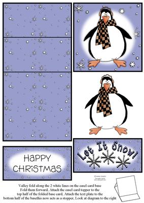Penguin & Snowflakes 5 Minute Easel Card