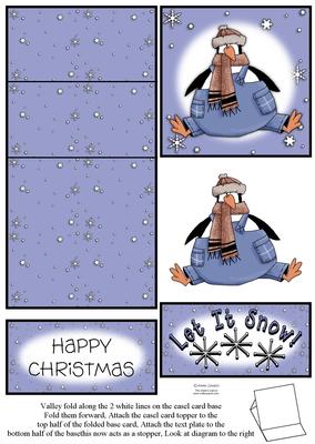Penguin & Snowflakes 5 Minute Easel Card