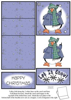 Penguin & Snowflakes 5 Minute Easel Card