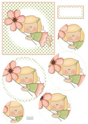Lil Garden Fairy Circle Pyramid Decoupage