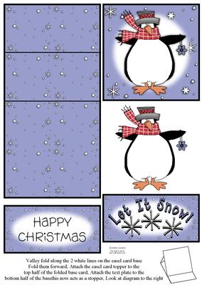 Penguin & Snowflakes 5 Minute Easel Card