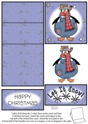 Penguin & Snowflakes 5 Minute Easel Card
