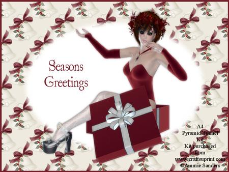 Beautiful Christmas Lady A4 Tunnel/pyramid Card Kit
