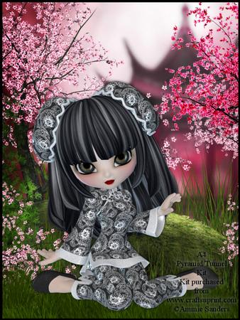 Oriental Cherry Blossom A4 Tunnel/pyramid Card Kit