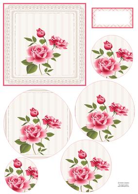 Shabby Chic Rose Circle Pyramid Mix N Match