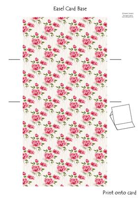 Shabby Chic Rose Easel Card Base 1 Mix N Match