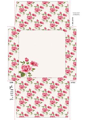 Shabby Chic Rose 5x5 Envelope 1 Mix N Match
