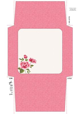 Shabby Chic Rose 5x5 Envelope 4 Mix N Match