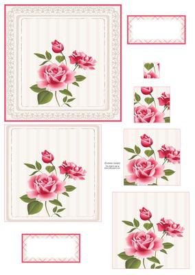 Shabby Chic Rose Pyramid Decoupage Mix N Match