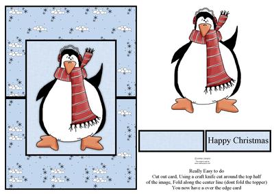 Penguins & Snowballs Over the Edge Card