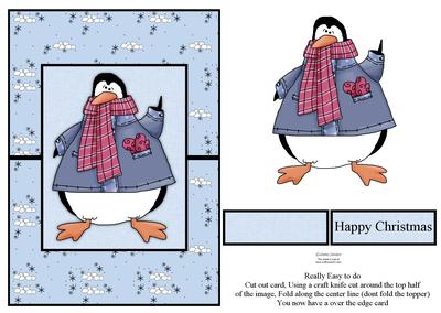 Penguins & Snowballs Over the Edge Card